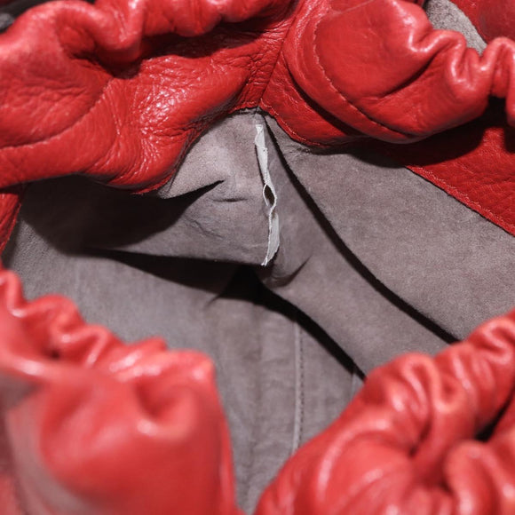 BOTTEGA VENETA INTRECCIATO Hand Bag Leather outlet Red Auth 196655V