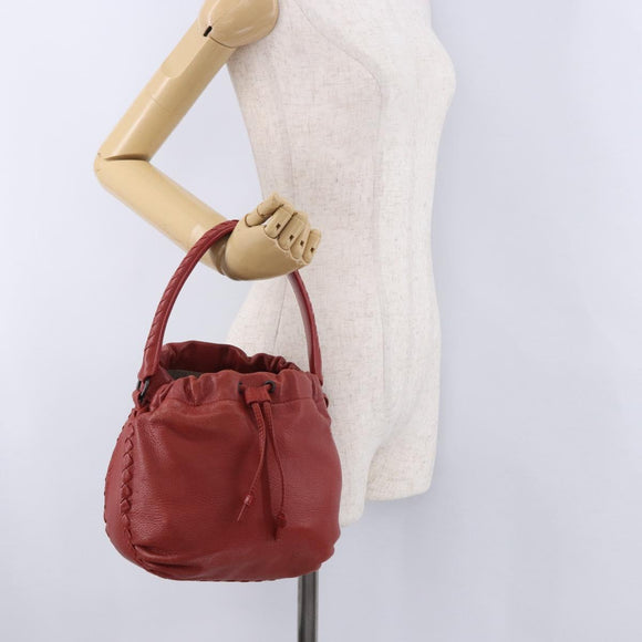 BOTTEGA VENETA INTRECCIATO Hand Bag Leather outlet Red Auth 196655V