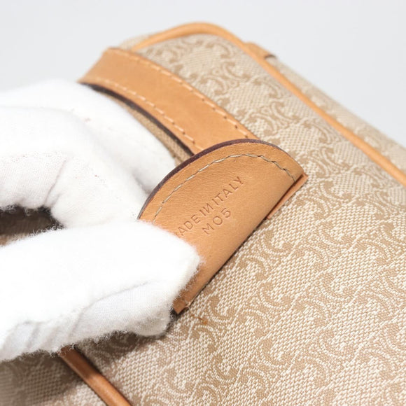 CELINE Macadam Canvas Hand Bag PVC Beige Gold Auth 196656A