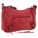 BALENCIAGA The Hip Shoulder Bag Leather Red 242803 Auth 196657A-1