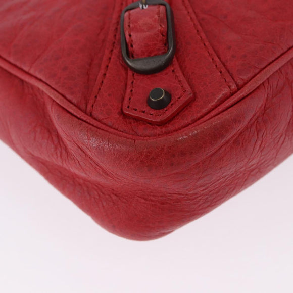 BALENCIAGA The Hip Shoulder Bag Leather Red 242803 Auth 196657A
