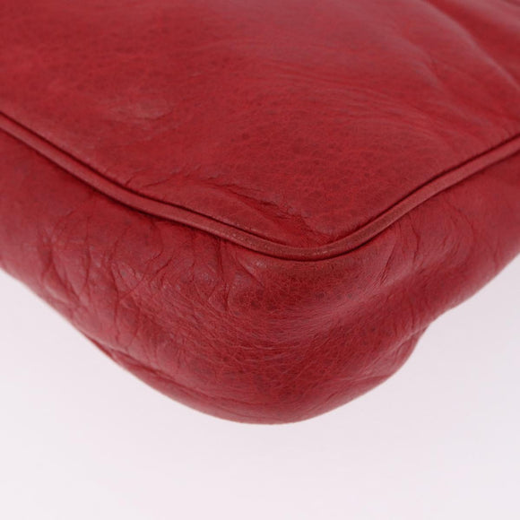 BALENCIAGA The Hip Shoulder Bag Leather Red 242803 Auth 196657A