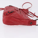 BALENCIAGA The Hip Shoulder Bag Leather Red 242803 Auth 196657A-3