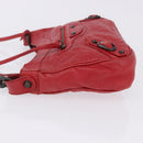 BALENCIAGA The Hip Shoulder Bag Leather Red 242803 Auth 196657A-4