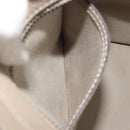 CELINE Luggage Micro Shopper Hand Bag Leather Beige Silver Auth 196658V-22