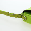 FENDI Phone Pouch Mamma Baguette Pouch Satin Green Silver Auth 196659M-8