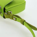 FENDI Phone Pouch Mamma Baguette Pouch Satin Green Silver Auth 196659M-15