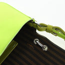 FENDI Phone Pouch Mamma Baguette Pouch Satin Green Silver Auth 196659M-18