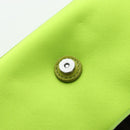 FENDI Phone Pouch Mamma Baguette Pouch Satin Green Silver Auth 196659M-19