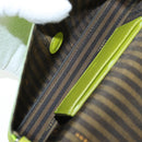 FENDI Phone Pouch Mamma Baguette Pouch Satin Green Silver Auth 196659M-11