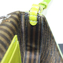 FENDI Phone Pouch Mamma Baguette Pouch Satin Green Silver Auth 196659M-22