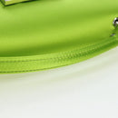 FENDI Phone Pouch Mamma Baguette Pouch Satin Green Silver Auth 196659M-6
