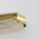 CHANEL New Travel Line Pouch Canvas Gold CC Auth 196660A-15