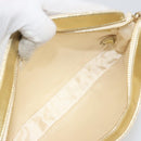 CHANEL New Travel Line Pouch Canvas Gold CC Auth 196660A-17
