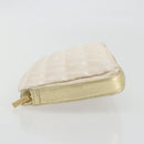 CHANEL New Travel Line Pouch Canvas Gold CC Auth 196660A-5