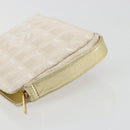 CHANEL New Travel Line Pouch Canvas Gold CC Auth 196660A-7