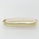 CHANEL New Travel Line Pouch Canvas Gold CC Auth 196660A-9