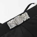 Salvatore Ferragamo Vala Shoulder Bag Satin Black Silver Auth 196662A-10