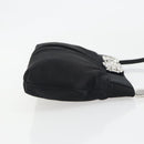 Salvatore Ferragamo Vala Shoulder Bag Satin Black Silver Auth 196662A-3