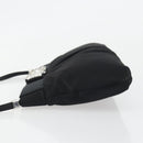 Salvatore Ferragamo Vala Shoulder Bag Satin Black Silver Auth 196662A-4