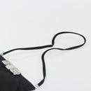 Salvatore Ferragamo Vala Shoulder Bag Satin Black Silver Auth 196662A-8