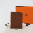HERMES Tarmac Passport Case Leather Brown Auth 196663V-17