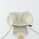 LOEWE Shoulder Bag Leather Champagne Gold Auth 196664A-10