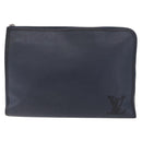 LOUIS VUITTON Pochette Jules GM Bag Taurillon Leather Navy M68235 Auth 196665A-13