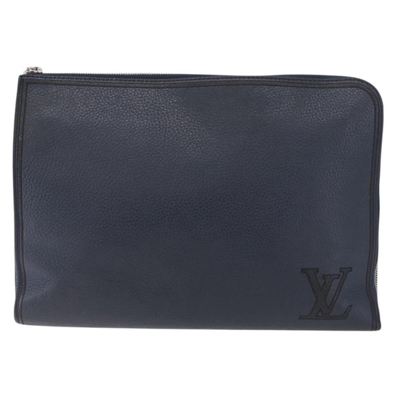 LOUIS VUITTON Pochette Jules GM Bag Taurillon Leather Navy M68235 Auth 196665A