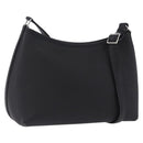 HERMES Berlango Shoulder Bag Leather Black Silver Auth 196666V-1
