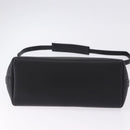 HERMES Berlango Shoulder Bag Leather Black Silver Auth 196666V-5