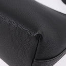 HERMES Berlango Shoulder Bag Leather Black Silver Auth 196666V-16