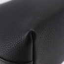 HERMES Berlango Shoulder Bag Leather Black Silver Auth 196666V-17