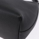 HERMES Berlango Shoulder Bag Leather Black Silver Auth 196666V-9
