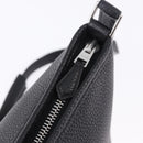 HERMES Berlango Shoulder Bag Leather Black Silver Auth 196666V-18