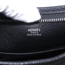 HERMES Berlango Shoulder Bag Leather Black Silver Auth 196666V-19