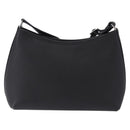 HERMES Berlango Shoulder Bag Leather Black Silver Auth 196666V-13