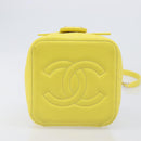 CHANEL Matelasse Chain Vanity Bag Lamb Skin 2way Yellow Gold CC Auth 196667M-12
