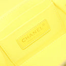 CHANEL Matelasse Chain Vanity Bag Lamb Skin 2way Yellow Gold CC Auth 196667M-21