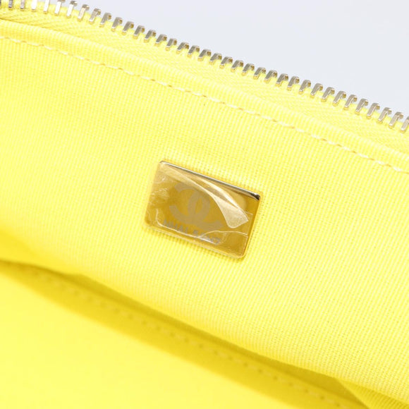CHANEL Matelasse Chain Vanity Bag Lamb Skin 2way Yellow Gold CC Auth 196667M