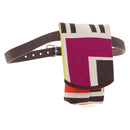 HERMES Animo Block Bag Shoulder Bag Canvas Multicolor Silver Auth 196668M-1