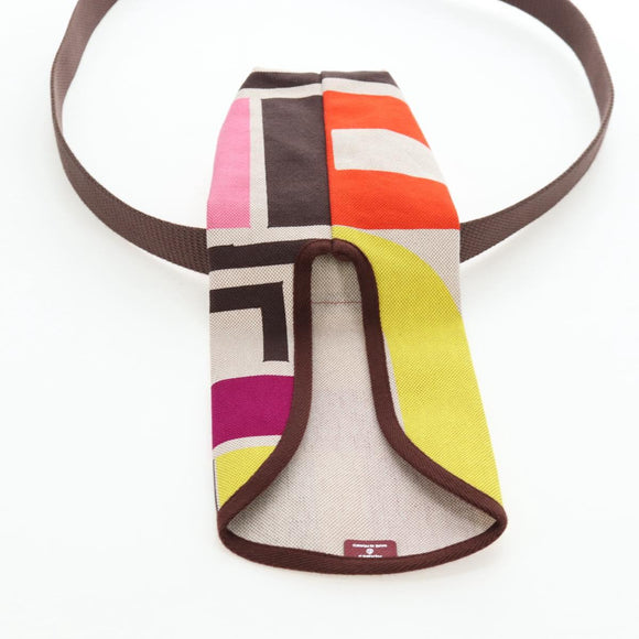 HERMES Animo Block Bag Shoulder Bag Canvas Multicolor Silver Auth 196668M