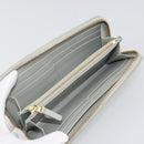 BOTTEGA VENETA INTRECCIATO Long Wallet Leather Gray Gold Auth 196669M-8