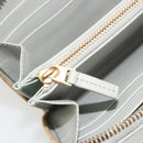 BOTTEGA VENETA INTRECCIATO Long Wallet Leather Gray Gold Auth 196669M-22