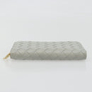 BOTTEGA VENETA INTRECCIATO Long Wallet Leather Gray Gold Auth 196669M-6