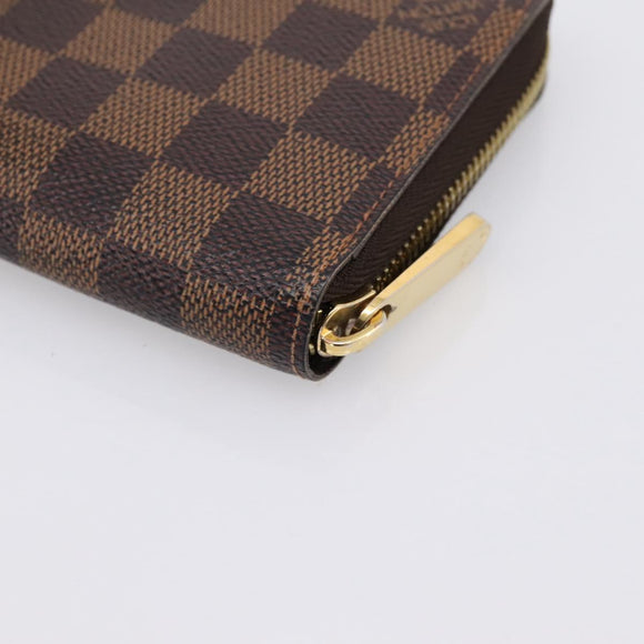 LOUIS VUITTON Damier Ebene Zippy Wallet Long Wallet N41661 LV Auth 196670