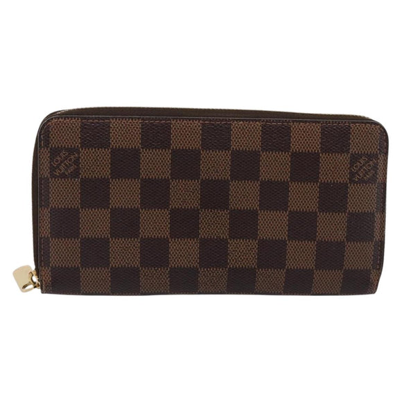 LOUIS VUITTON Damier Ebene Zippy Wallet Long Wallet N41661 LV Auth 196670