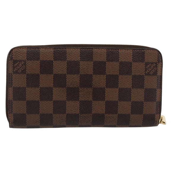 LOUIS VUITTON Damier Ebene Zippy Wallet Long Wallet N41661 LV Auth 196670