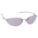 GUCCI Sunglasses Metal Purple Silver Auth 196672M-1