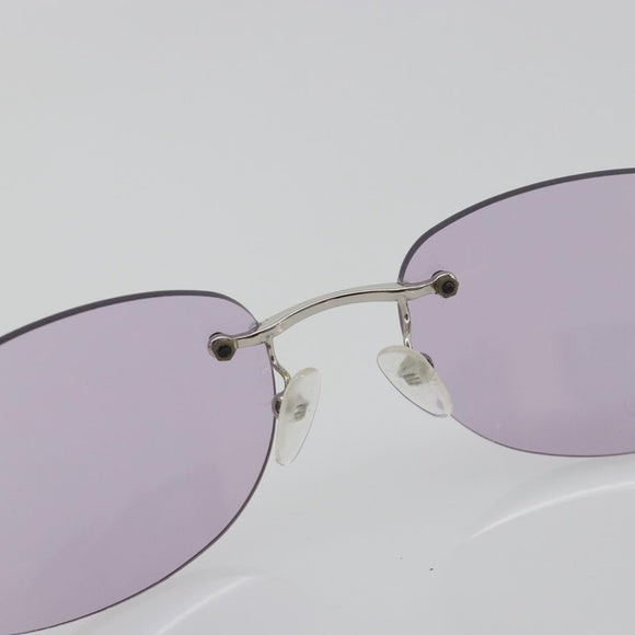 GUCCI Sunglasses Metal Purple Silver Auth 196672M